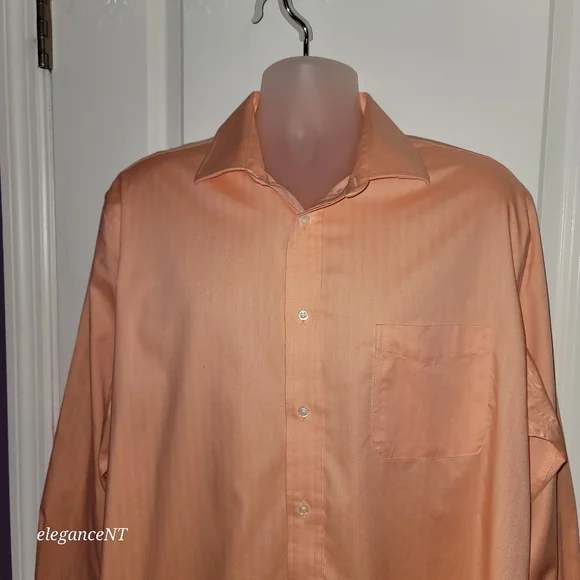 Ralph Lauren Men's Peach Long Sleeve Regular Fit Shirt Sz: XL (17 1/2 collar) - Picture 8 of 10